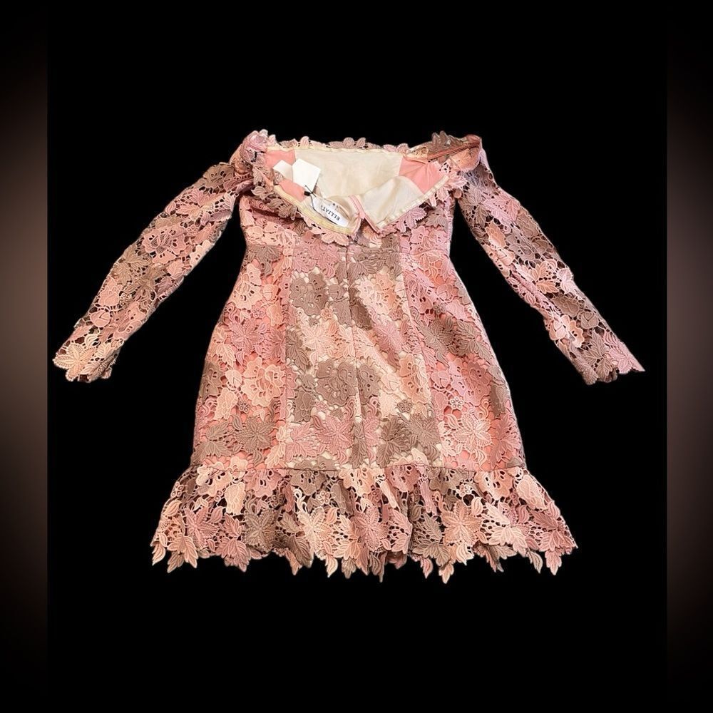 Elliatt Blush Pink Off-Shoulder Lace Midi Dress - Picture 6 of 7